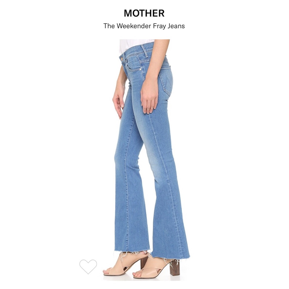 MOTHER The Weekender Fray Jeans in Light Blue